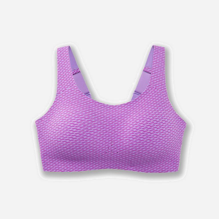 Brooks Dare Scoopback NZ - Women's Running Bra - Heliotrope Texture Print/MediumPurple (17843-WLSA)